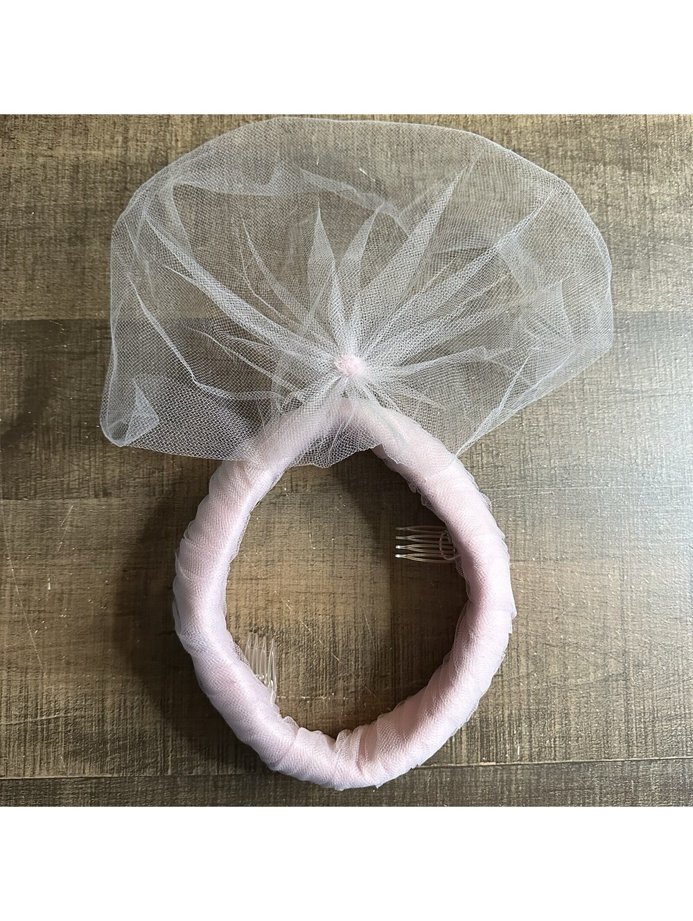 Vintage Brennan's Pink Fascinator Hat Veil Netting Cocktail Hat Hair Combs
